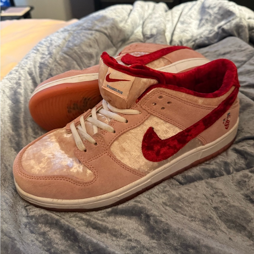 Nike Red and Pink Sneakers with Classic Dunk Silhouette